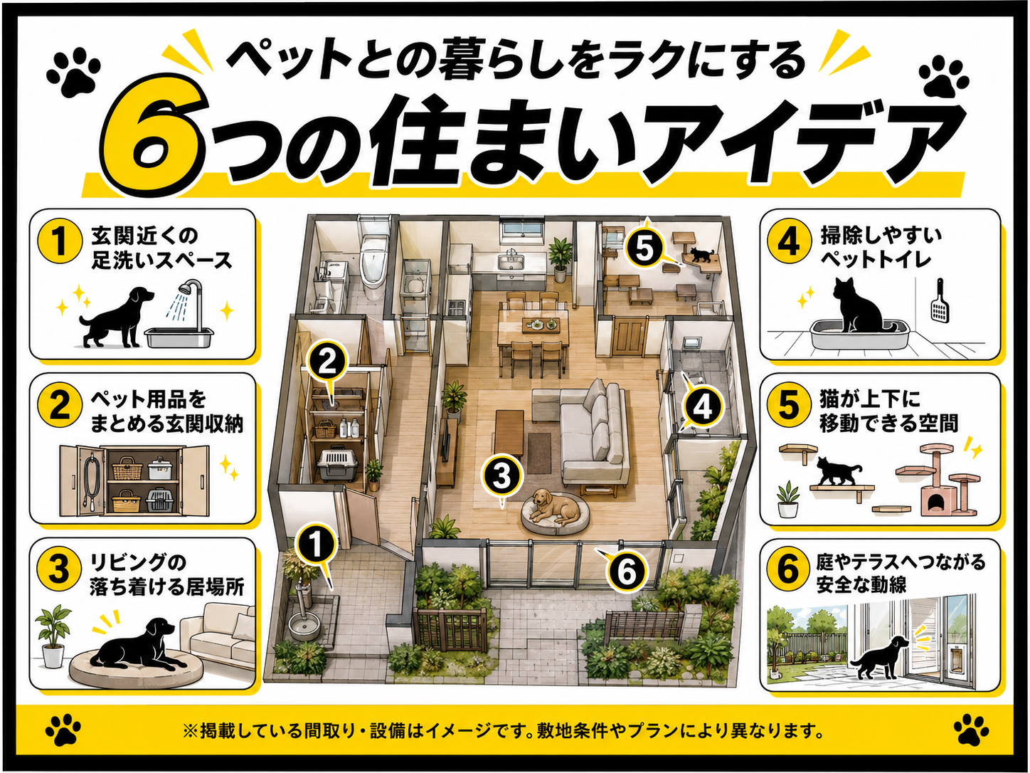 ペットとの暮らしをラクにする6つの住まいアイデア
